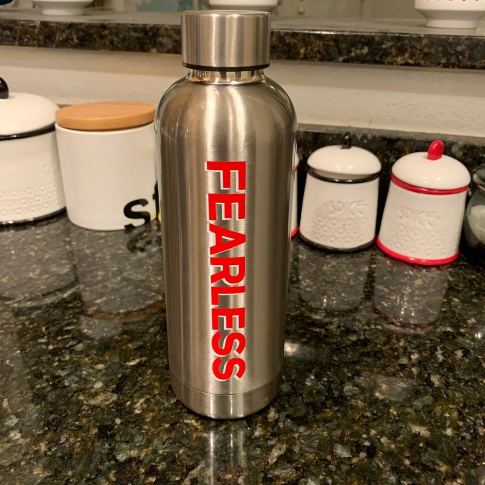 Express Fearless graphic water bottle